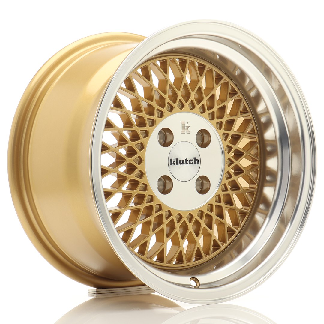Alu kola Klutch SL1 16x8 ET15 4x100 Gold w/ Machined Lip