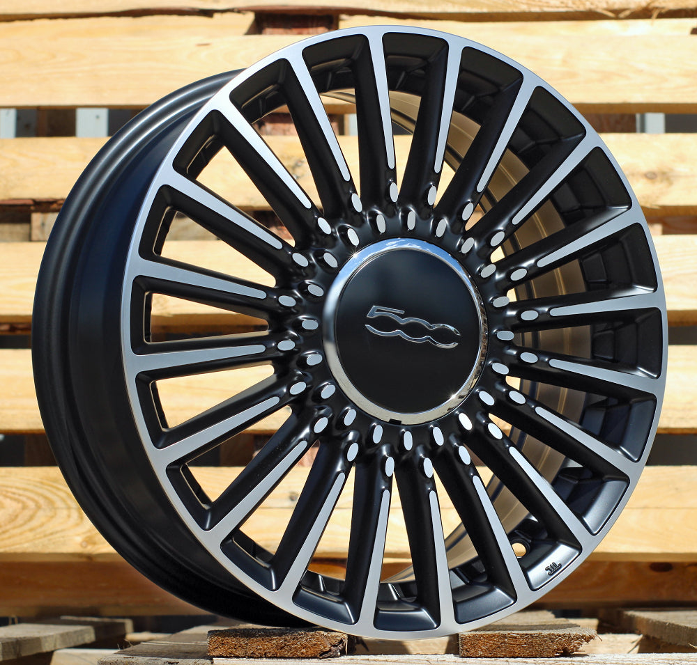 Alu kola pro Fiat Y1210 6.5x16 4x98 ET35 Black Polished Half Matt