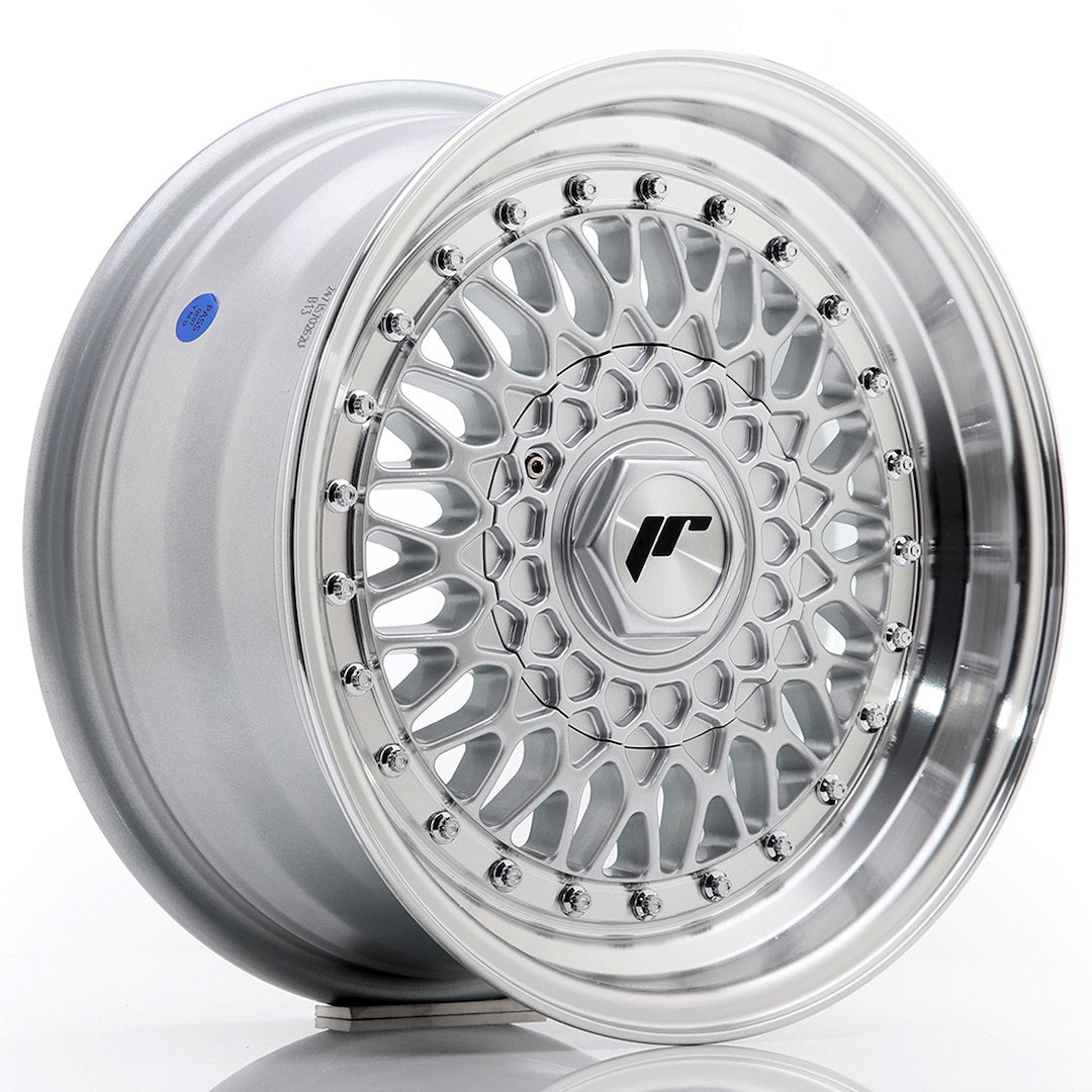 Alu kola Japan Racing JR9 15x7 ET20 BLANK Silver w/ Machined Lip+Silver Rivets