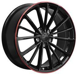 Alu kola pro Volkswagen B5937 8x19 5x112 ET45 Black Half Matt & Red Lip