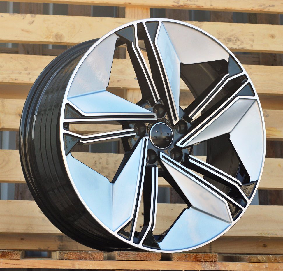Alu kola pro Audi FBX334 8.5x19 5x112 ET35 66.6 Silver Shining & Black