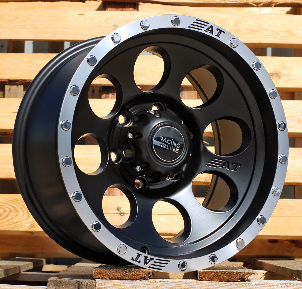 Alu kola pro Offroad B5187 8.5x16 6x139.7 ET-15 Black Half Matt & Polished Lip