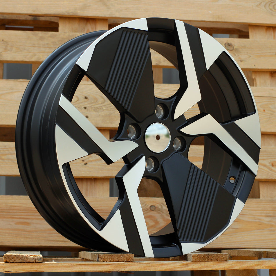 Alu kola pro Peugeot YF6148 6.5x17 4x108 ET32 65.1 Black Polished Half Matt