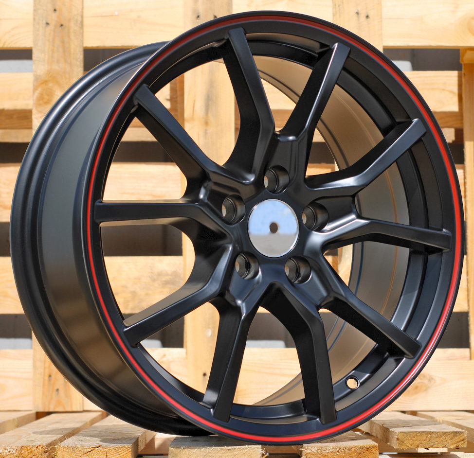 Alu kola pro Racing Line B5253 7x16 5x108 ET36 Black Half Matt & Red Lip