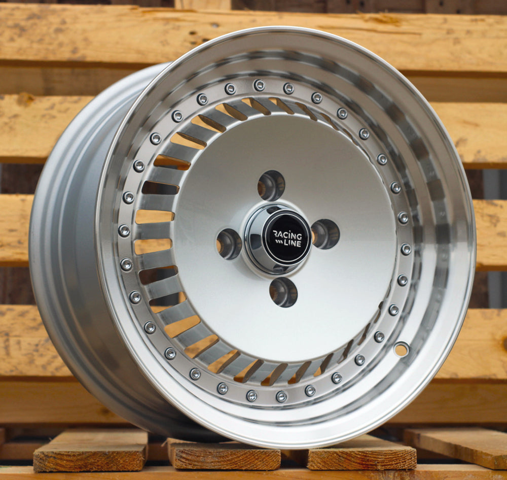 Alu kola pro Racing Line L475 6.5x14 4x100 ET20 67.1 Silver & Polished Lip