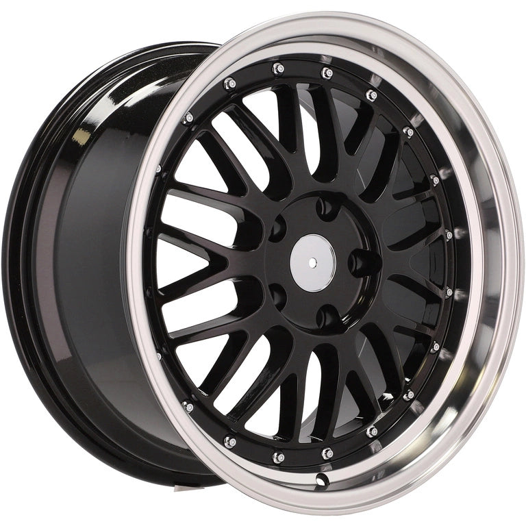 Alu kola Racing Line A1025 7.5x17 5x120 ET34 72.6 Black & Polished Lip