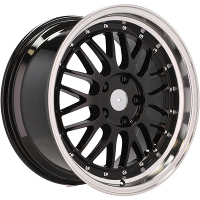 Alu kola Racing Line A1025 8x18 5x120 ET35 72.6 Black & Polished Lip
