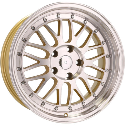 Alu kola Racing Line A1025 7.5x17 5x120 ET34 72.6 Gold & Polished | Wheelsup.cz