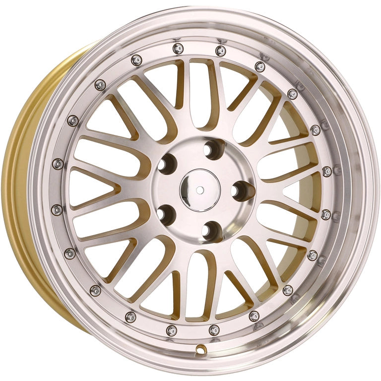 Alu kola Racing Line A1025 8x18 5x120 ET35 72.6 Gold & Polished | Wheelsup.cz