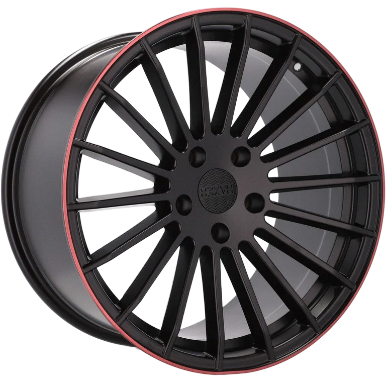 Alu kola HAXER A1227 10.5x20 5x130 ET40 84.1 Black Half Matt & Red Lip | Wheelsup.cz