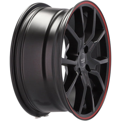 Alu kola Racing Line B5253 7x17 4x100 ET38 60.1 Black Half Matt & Red Lip | Wheelsup.cz