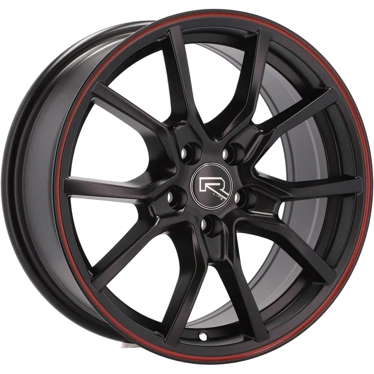 Alu kola Racing Line B5253 7x17 4x100 ET38 60.1 Black Half Matt & Red Lip | Wheelsup.cz