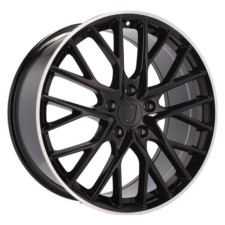 Alu kola pro Porsche B5541 9.5x21 5x130 ET61 71.6 Black & Polished Lip