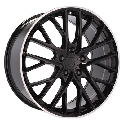 Alu kola pro Porsche B5541 11.5x21 5x130 ET62 71.6 Black & Polished Lip