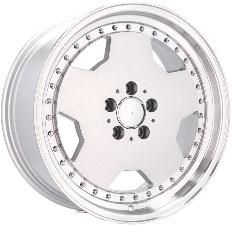 Alu kola pro Mercedes B5852 9.5x17 5x112 ET25 66.6 Silver & Polished Lip | Wheelsup.cz