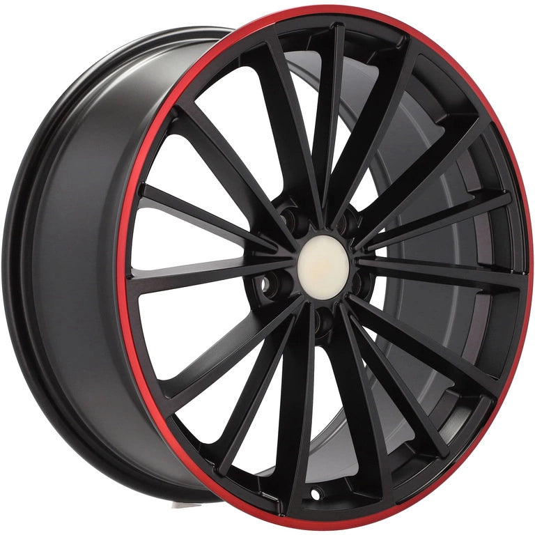 Alu kola pro Volkswagen B5937 7.5x18 5x112 ET51 57.1 Black Half Matt & Red Lip