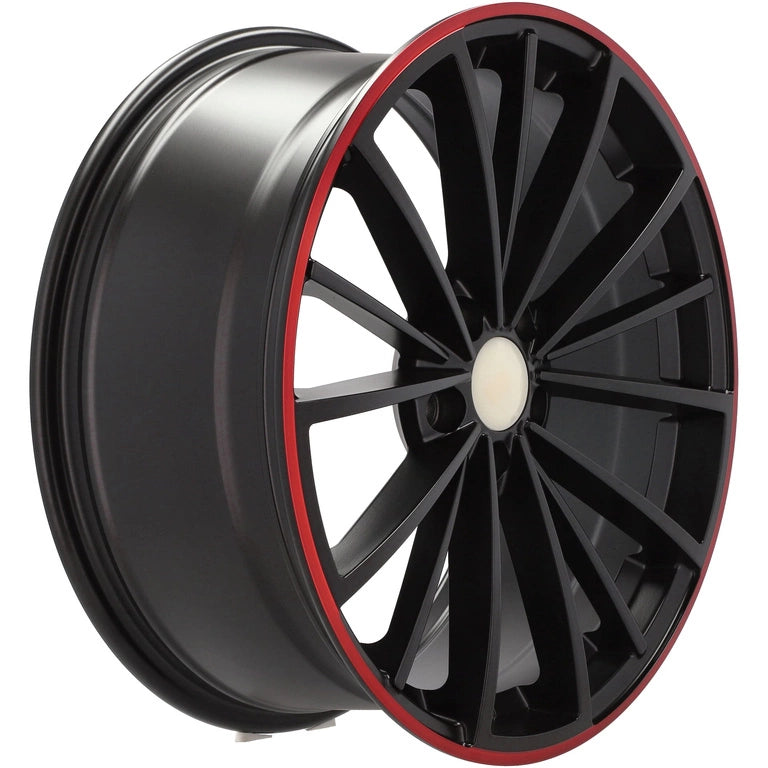 Alu kola pro Volkswagen B5937 7.5x18 5x112 ET51 57.1 Black Half Matt & Red Lip | Wheelsup.cz