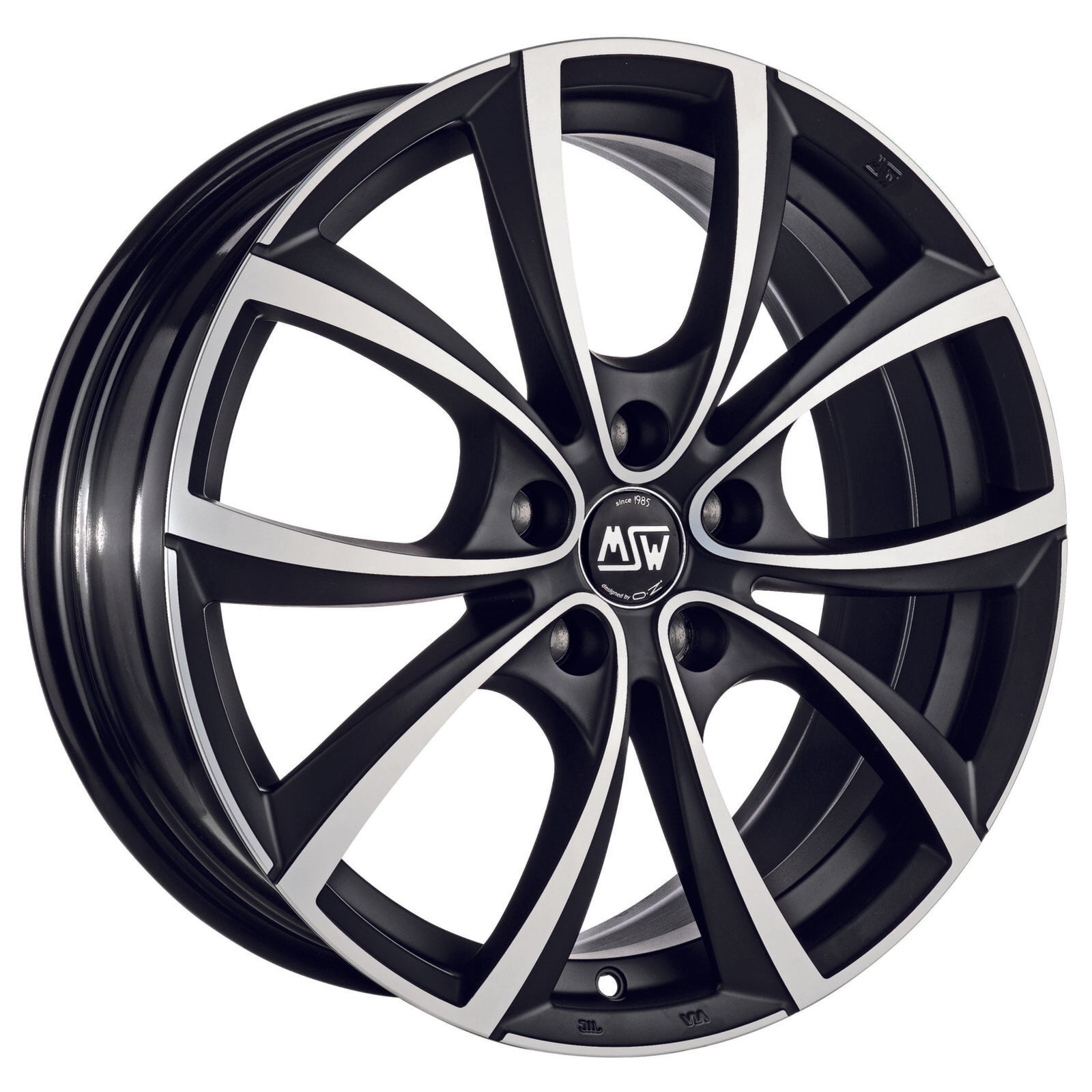 Alu kola MSW 27 7.5x17 ET35 5x100 63,4 Matt Dark Titanium Full Polished WheelsUp