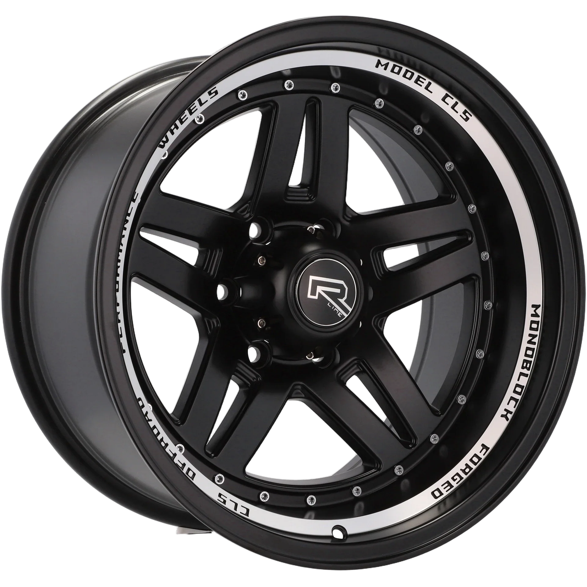 Alu kola pro Offroad BK936 10x18 6x139.7 ET-18 110.1 Black Half Matt & Polished Lip