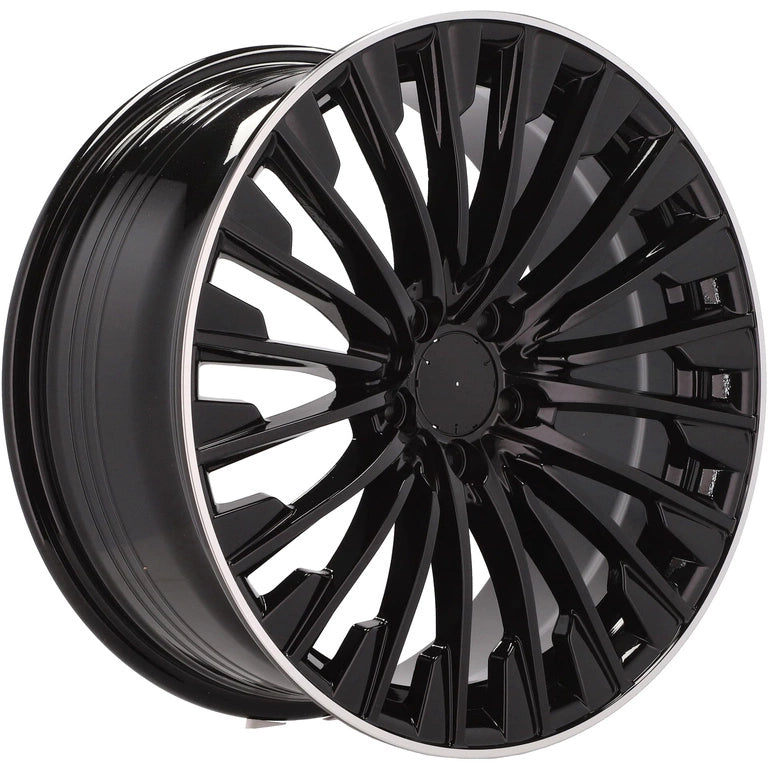Alu kola pro Mercedes FBX132 8.5x19 5x112 ET35.5 66.6 Black & Polished Lip | Wheelsup.cz