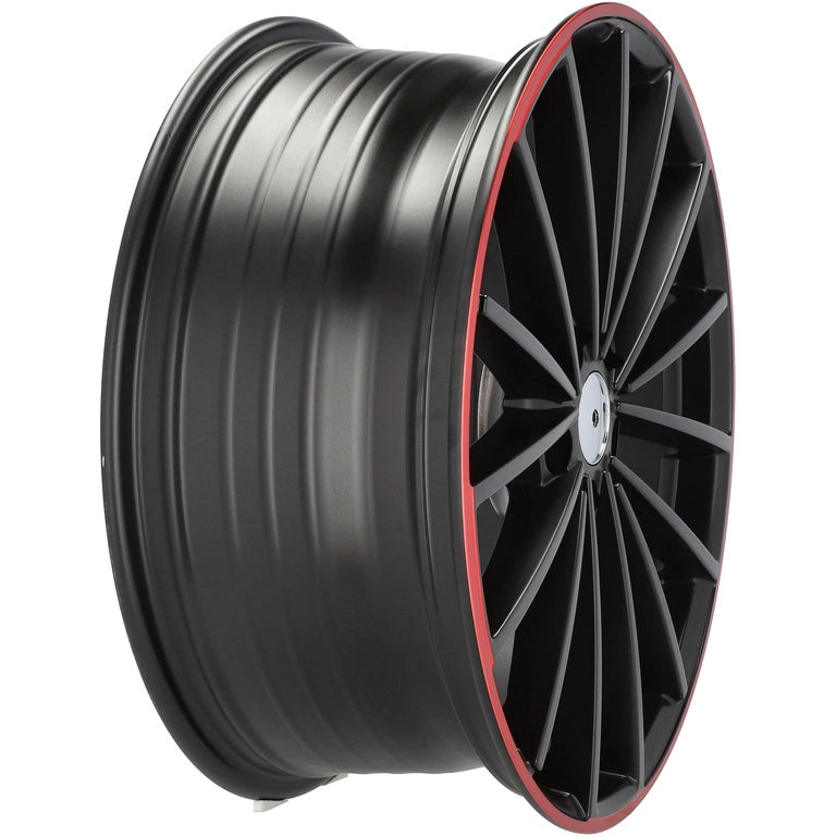 Alu kola pro Volkswagen I0383 8x19 5x112 ET45 57.1 Black Half Matt & Red Lip | Wheelsup.cz