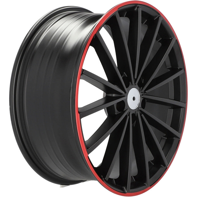 Alu kola pro Volkswagen I0383 8x19 5x112 ET45 57.1 Black Half Matt & Red Lip | Wheelsup.cz