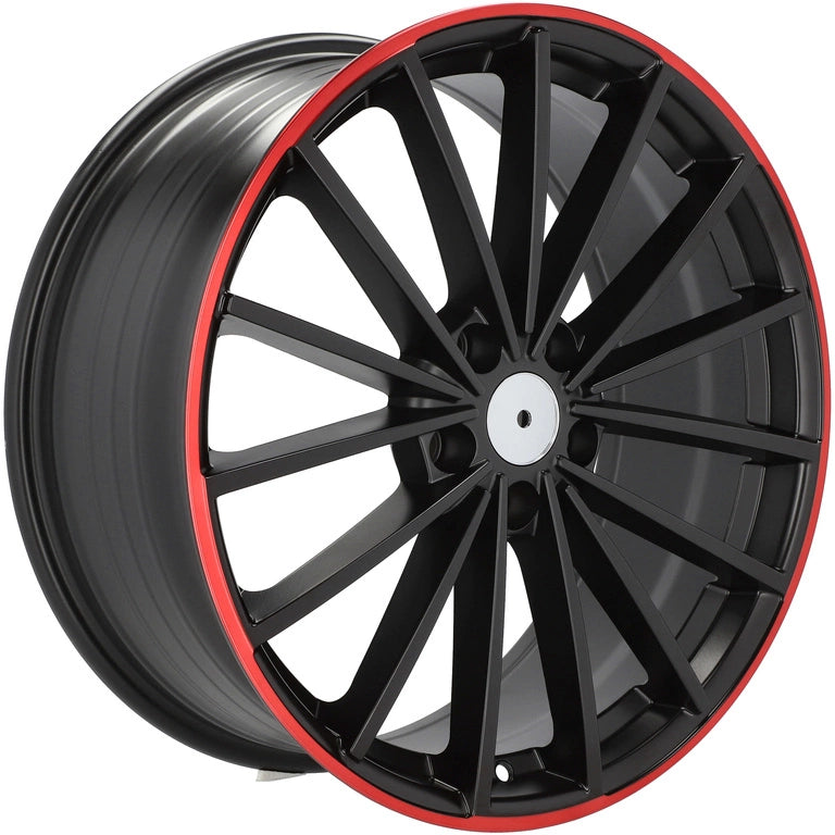 Alu kola pro Volkswagen I0383 8x19 5x112 ET45 57.1 Black Half Matt & Red Lip | Wheelsup.cz
