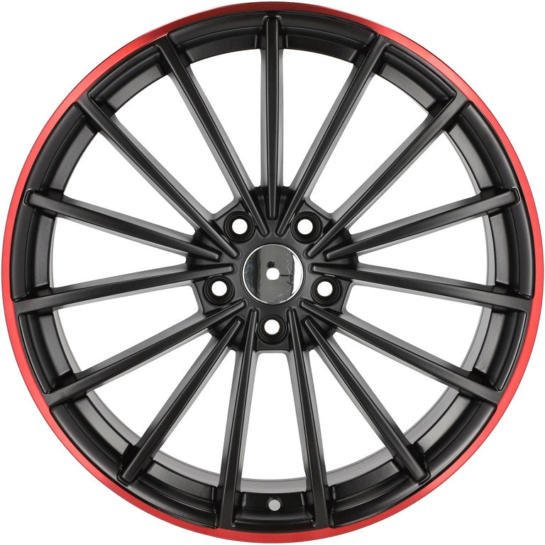 Alu kola pro Volkswagen I0383 8x19 5x112 ET45 57.1 Black Half Matt & Red Lip | Wheelsup.cz