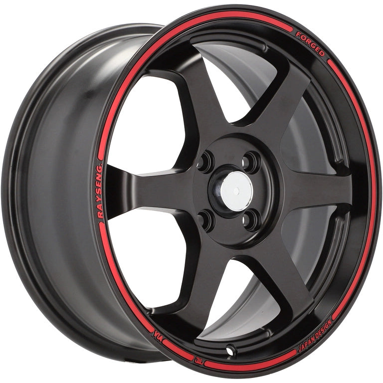 Alu kola Racing Line I6966 7x16 4x100 ET38 73.1 Black Matt & Red Line | Wheelsup.cz