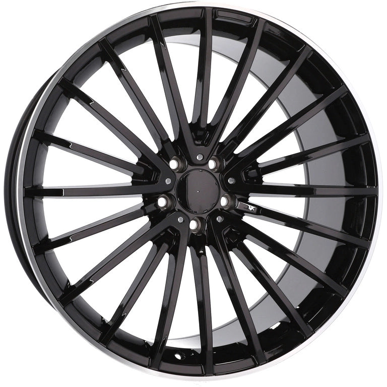 Alu kola pro Mercedes MR532 9.5x19 5x112 ET45 66.6 Black & Polished Lip | Wheelsup.cz
