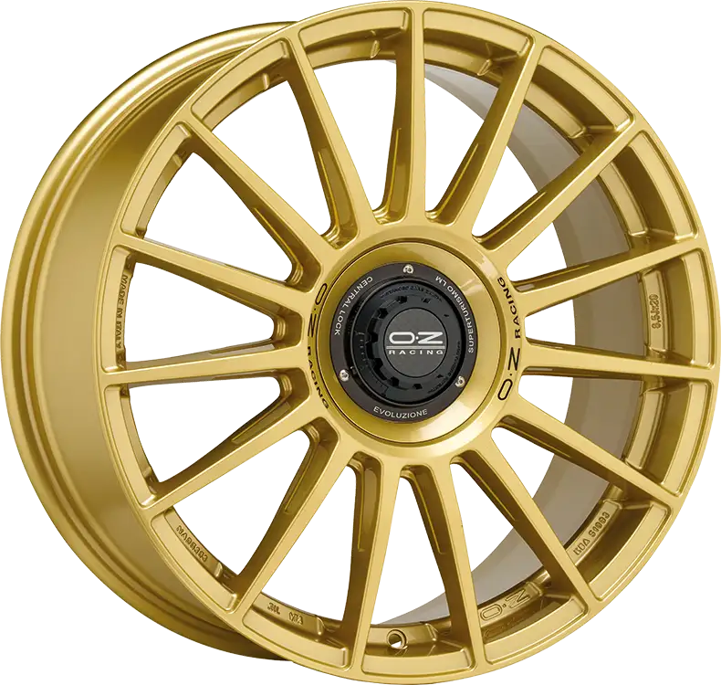 Alu kola OZ SUPERTUR EVOLUZIONE 8.5x19 5x112 ET38 Race Gold Black Lettering