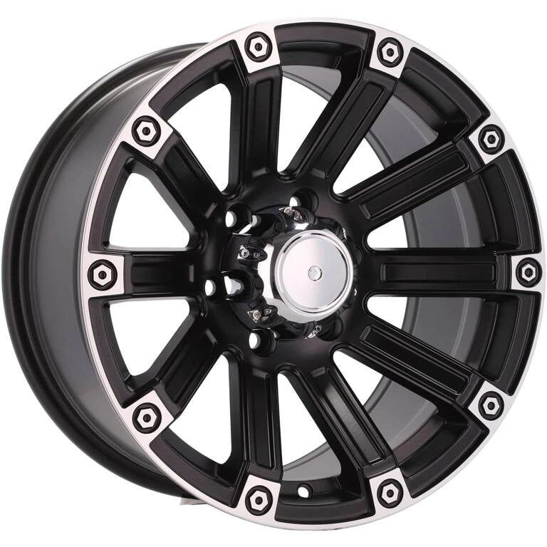 Alu kola pro Offroad Y0210 8.5x17 6x139.7 ET0 110.1 Black Half Matt & Polished Lip | Wheelsup.cz