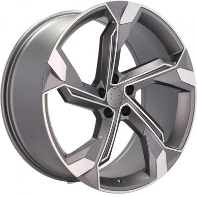 Alu kola pro Audi Y1201 9.5x22 5x112 ET36 66.6 Grey Polished | Wheelsup.cz