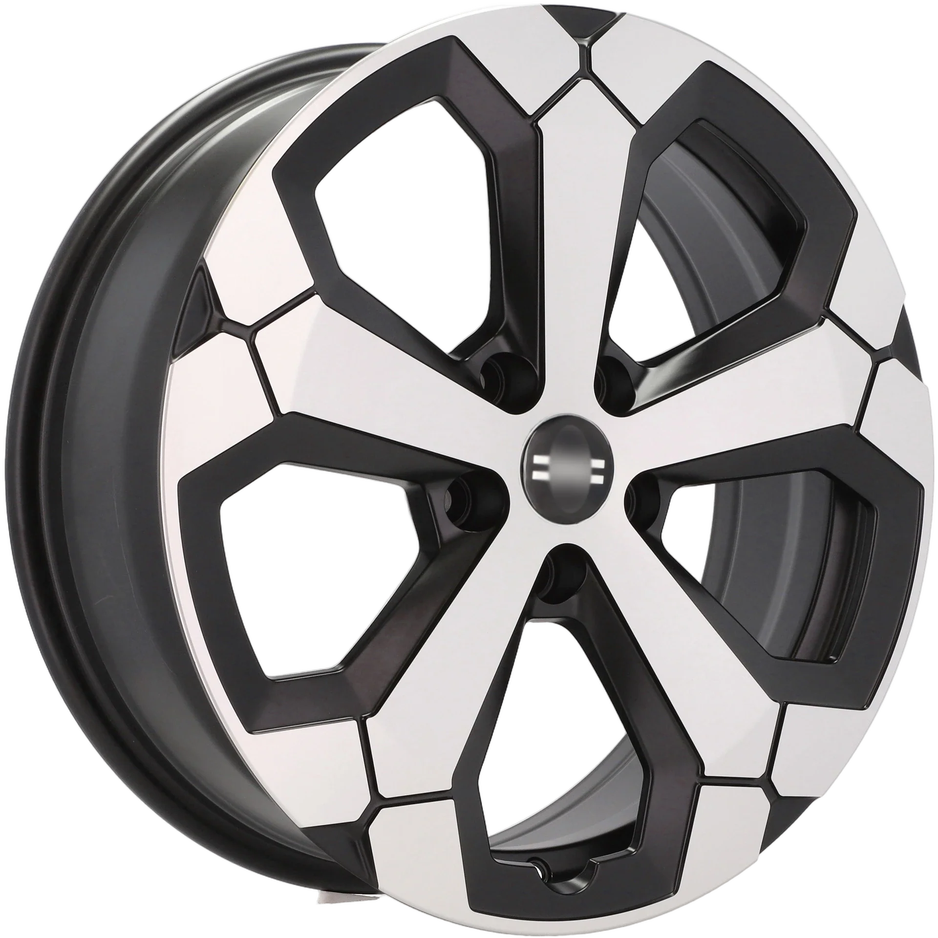 Alu kola pro Dacia Y1274 6.5x17 5x114.3 ET45 66.1 Black Polished Half Matt | Wheelsup.cz