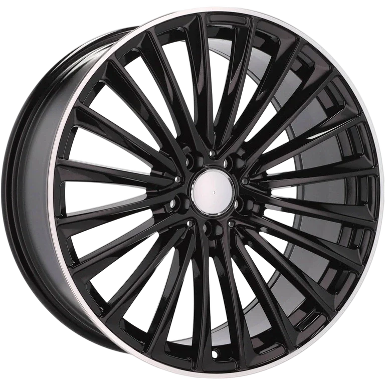 Alu kola pro Mercedes Y5909B 9.5x20 5x112 ET45 66.6 Black & Polished Lip | Wheelsup.cz