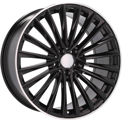 Alu kola pro Mercedes Y5909B 9.5x20 5x112 ET35.5 66.6 Black & Polished Lip | Wheelsup.cz