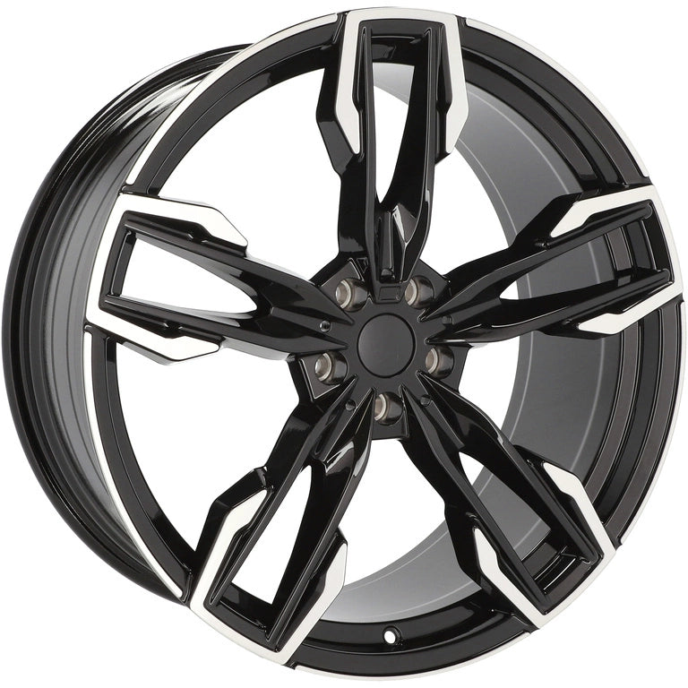 Alu kola pro BMW YF5718 8.5x21 5x112 ET30 66.6 Black Polished | Wheelsup.cz
