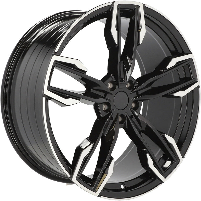 Alu kola pro BMW YF5718 8.5x21 5x112 ET30 66.6 Black Polished | Wheelsup.cz