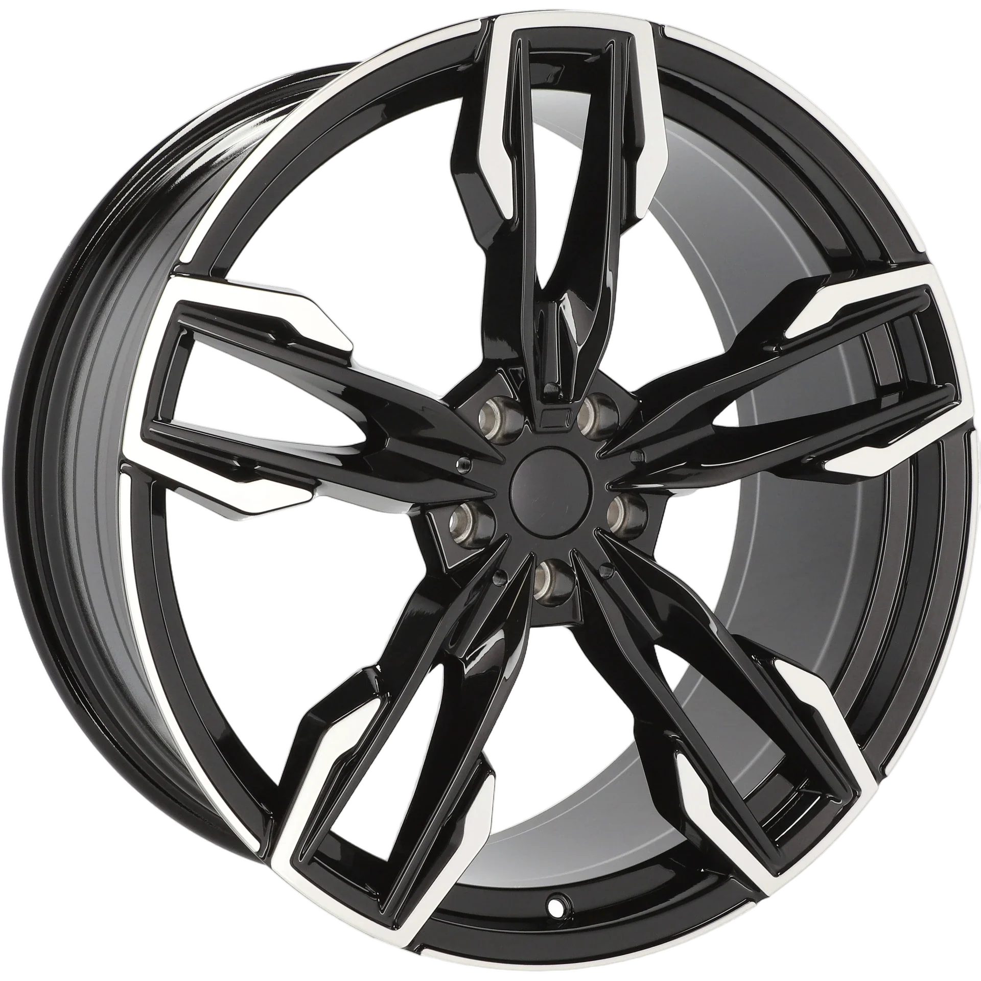 Alu kola pro BMW YF5718 7.5x19 5x112 ET32 66.6 Black Polished | Wheelsup.cz