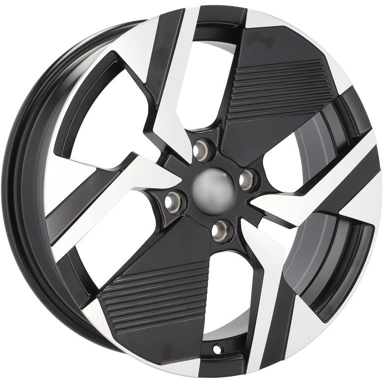 Alu kola pro Peugeot YF6148 6.5x17 4x108 ET32 65.1 Black Polished Half Matt | Wheelsup.cz