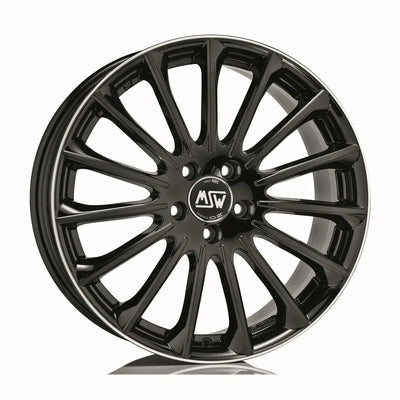 Alu kola MSW 30 8.5x19 5x112 ET28 Gloss Black+Diamond Lip | Wheelsup.cz