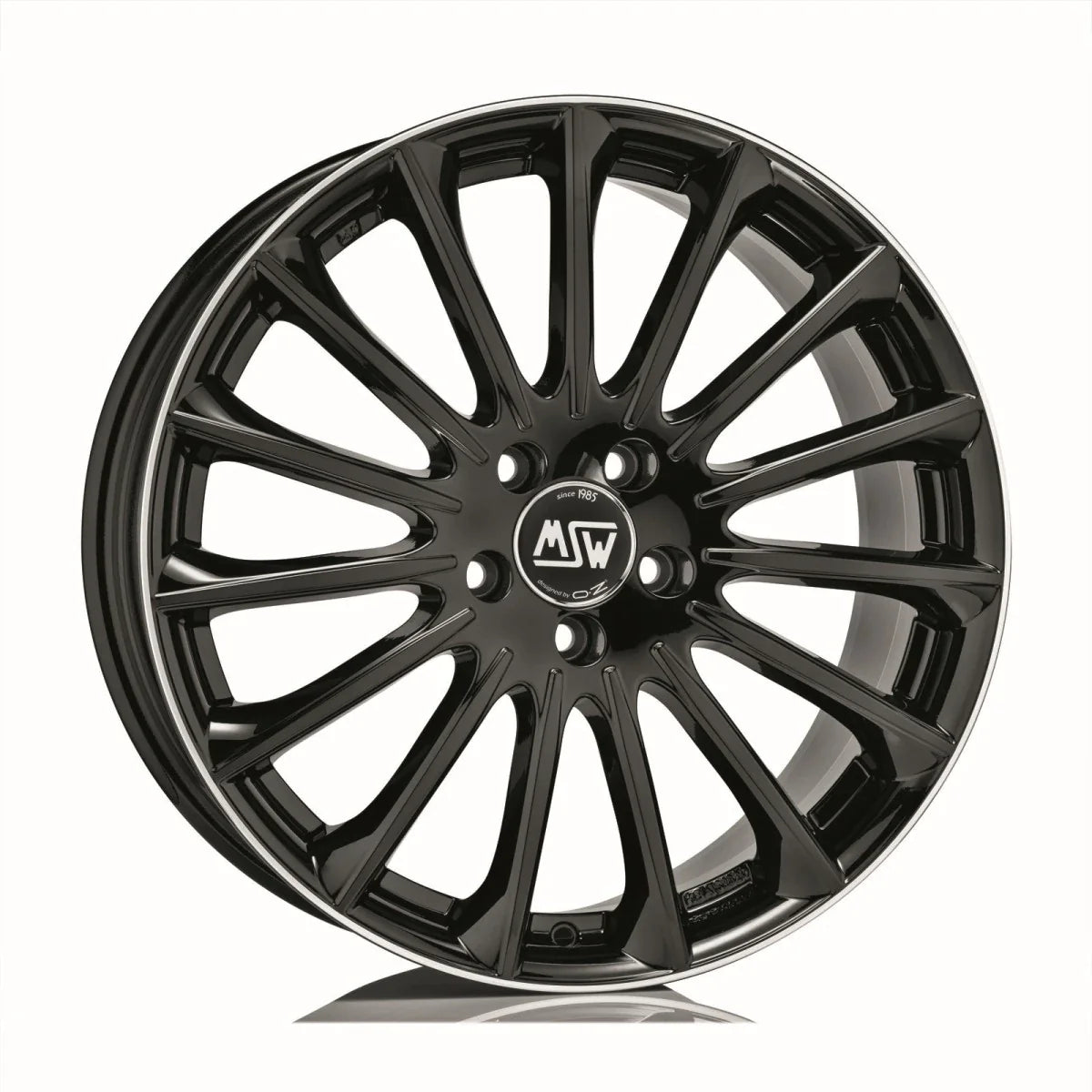 Alu kola MSW 30 8x19 5x112 ET43 Gloss Black+Diamond Lip