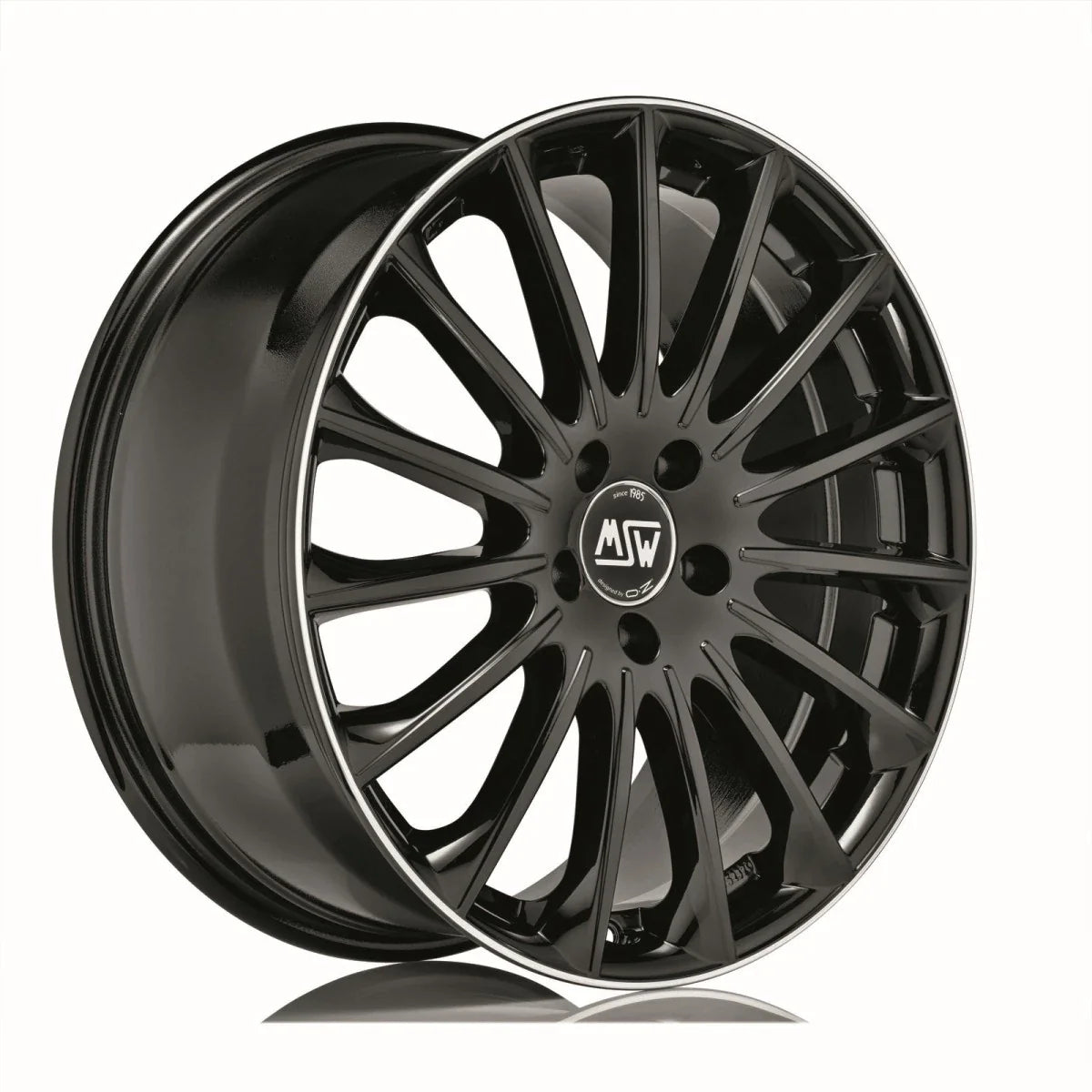 Alu kola MSW 30 8x19 5x112 ET43 Gloss Black+Diamond Lip