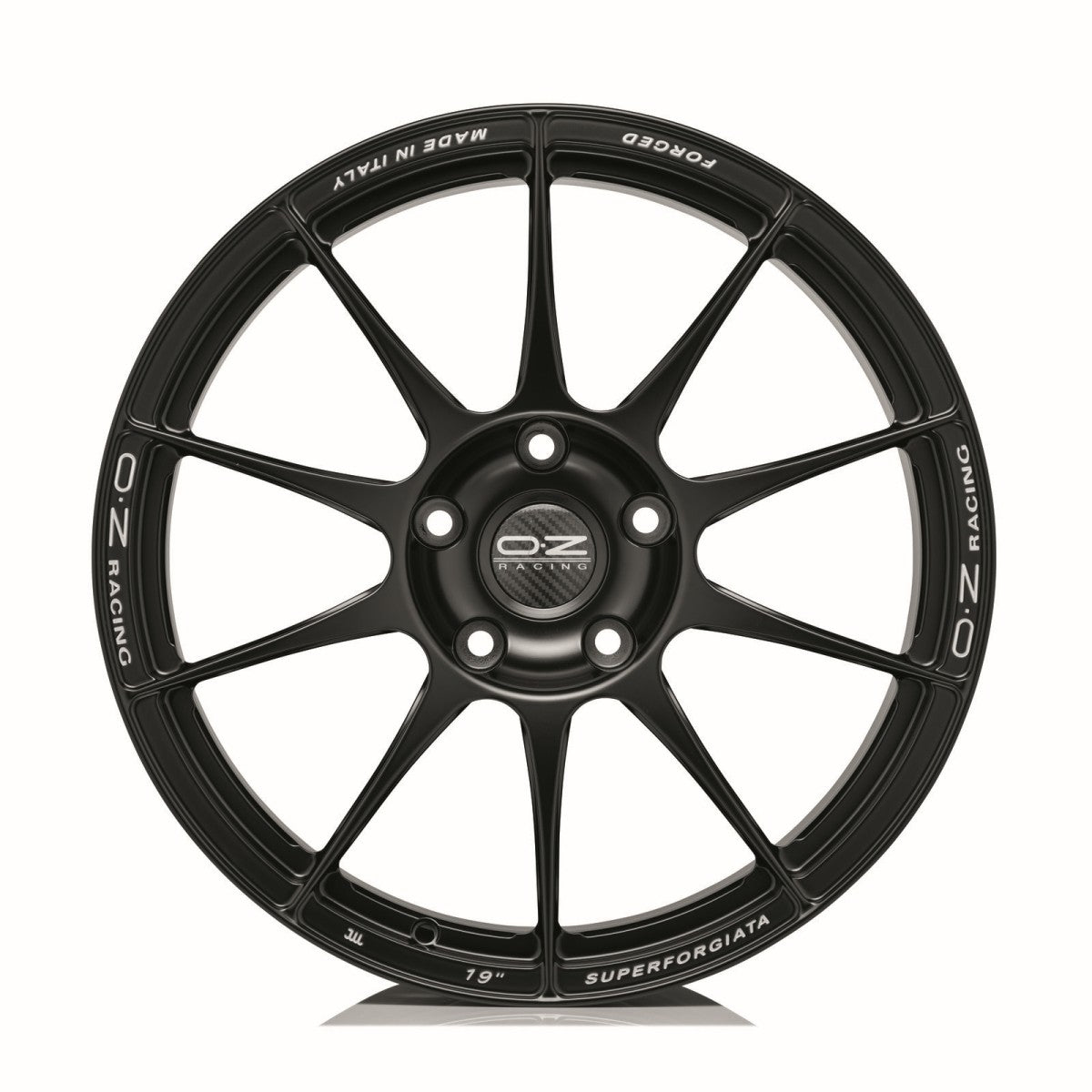 Alu kola OZ SUPERFORGIATA 10x19 5x120 ET23 Matt Black Con Scritte Di Fresatura