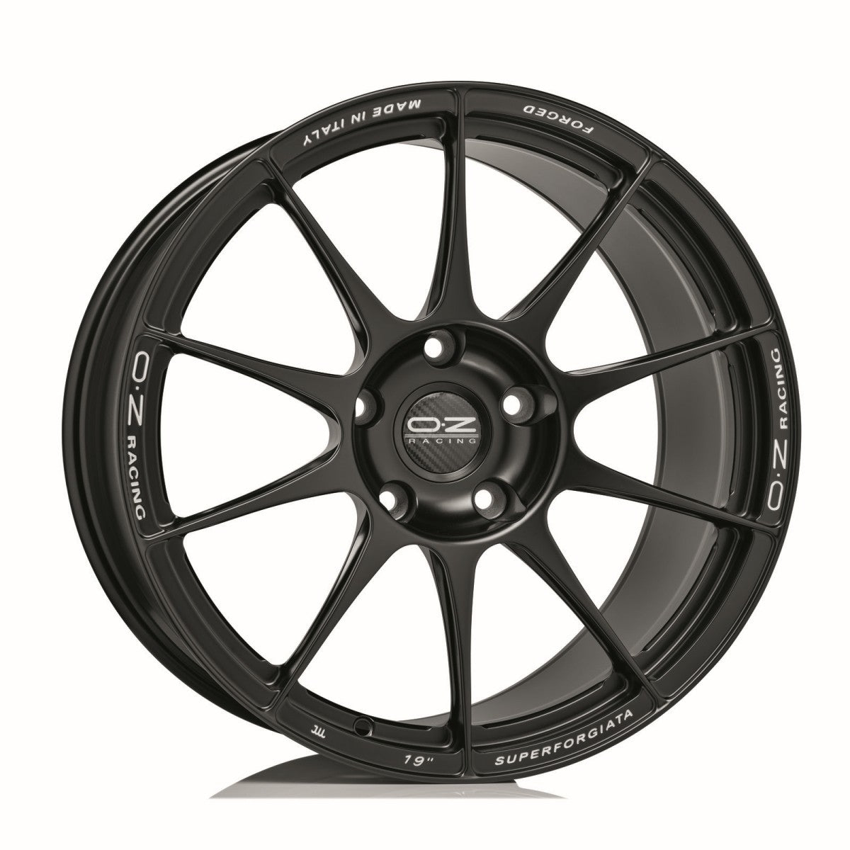 Alu kola OZ SUPERFORGIATA 10x19 5x120 ET23 Matt Black Con Scritte Di Fresatura