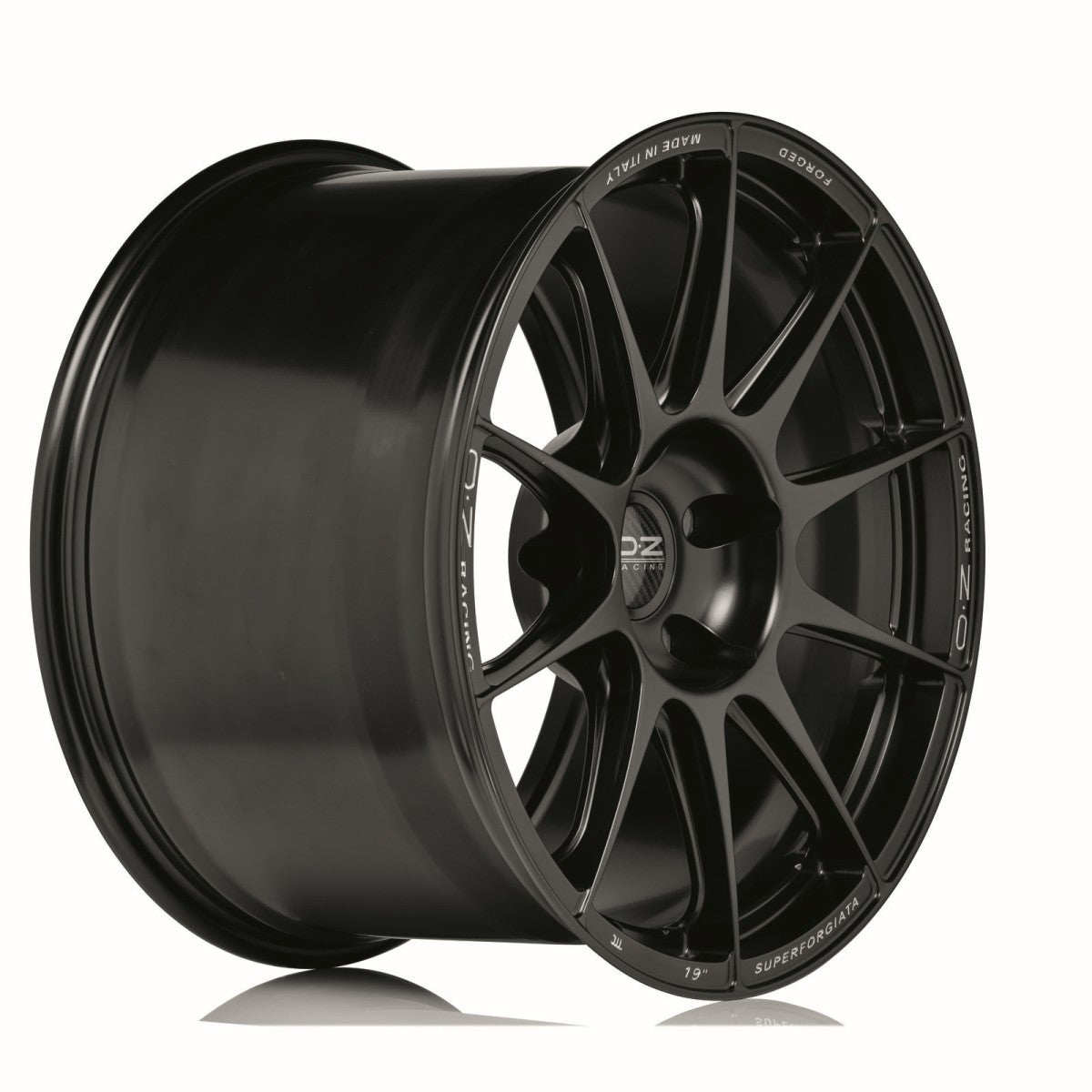 Alu kola OZ SUPERFORGIATA 10x19 5x120 ET23 Matt Black Con Scritte Di Fresatura
