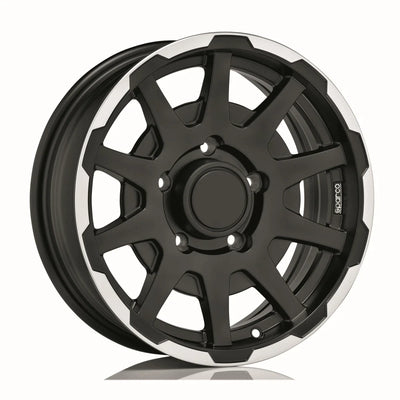 Alu kola SPARCO DAKAR 5.5x16 5x139.7 ET0 Matt Black Lip Polish | Wheelsup.cz