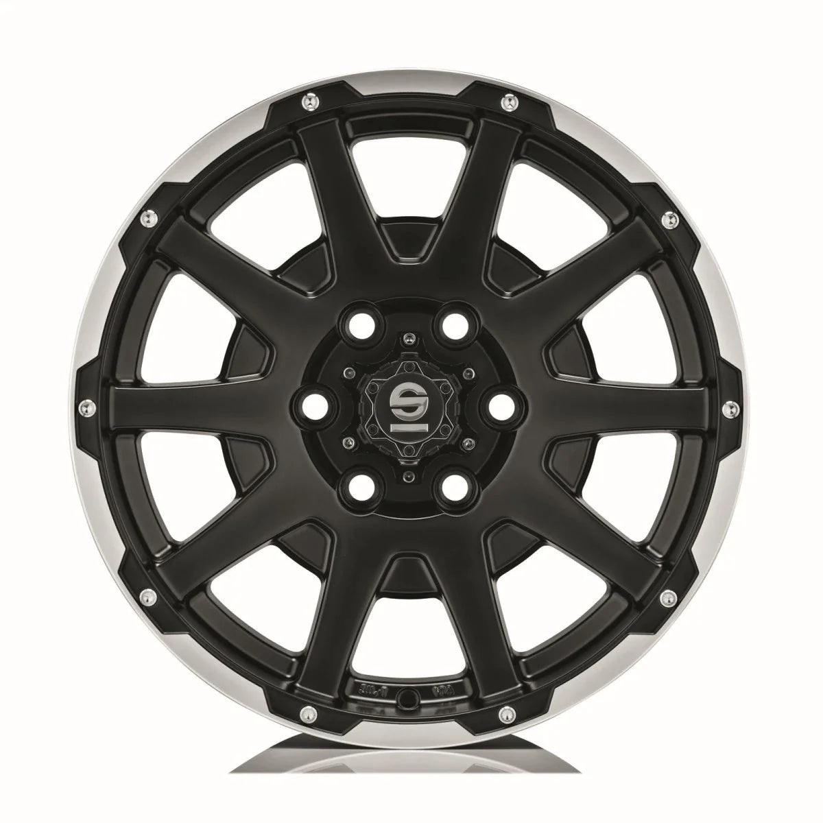 Alu kola SPARCO DAKAR 7.5x17 5x114.3 ET38 Matt Black Lip Polished+Rivets