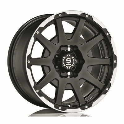 Alu kola SPARCO DAKAR 8.5x17 5x120 ET0 Matt Black Lip Polished+Rivets | Wheelsup.cz