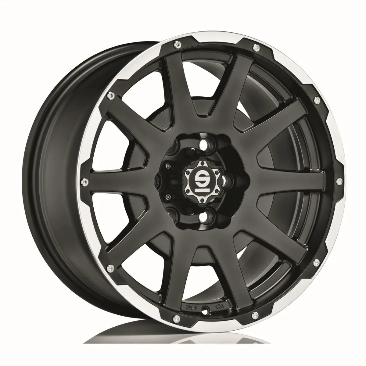 Alu kola SPARCO DAKAR 7.5x17 5x114.3 ET38 Matt Black Lip Polished+Rivets